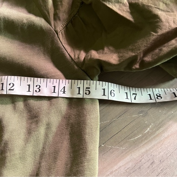 NATION LTD Garner Combo Romper - Ivy Green Size XS Cotton Puff Sleeves Neutral - Picture 14 of 16